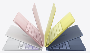 The MacBook Neo in various colours